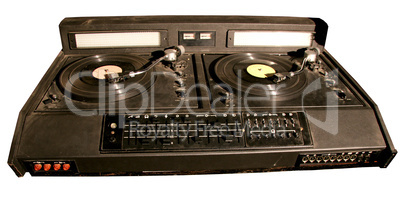 isolated retro dj's mixer