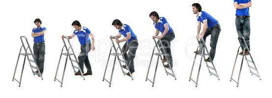 man at step-ladders