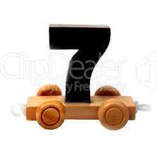 isolated wooden number seven