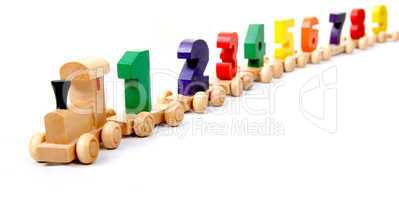 wooden numbers train