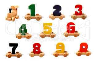 isolated wooden numbers