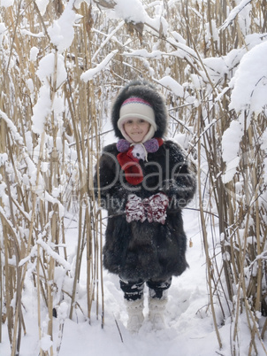 little girl in winter