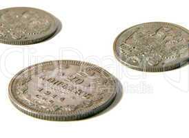 isolated old russian coins