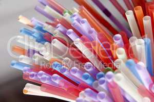 multicolored straws
