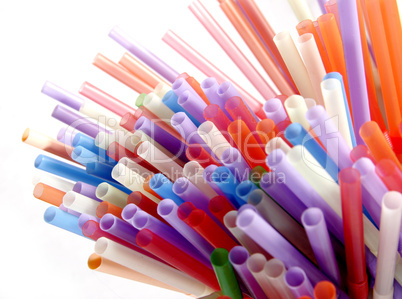 multicolored straws