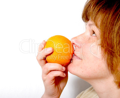 woman with orange