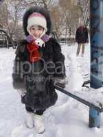 little girl in winter