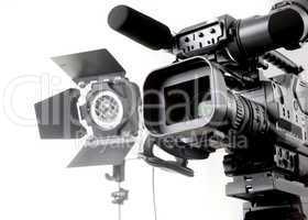 dv camcorder and light