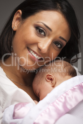 Attractive Ethnic Woman with Her Newborn Baby