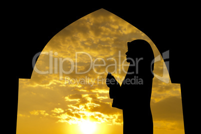 Muslim praying in mosque