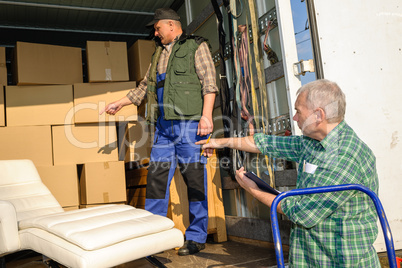 Two mover load van with furniture boxes