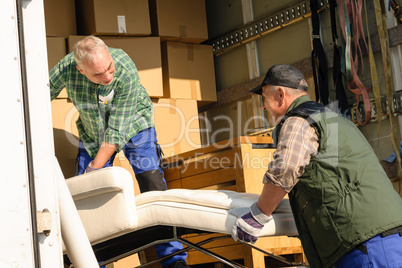 Two mover load van with furniture boxes