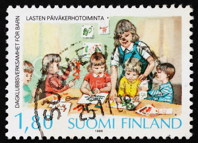 Postage stamp Finland 1988 Children?s Playgroup, Preschool