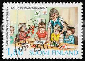 Postage stamp Finland 1988 Children?s Playgroup, Preschool