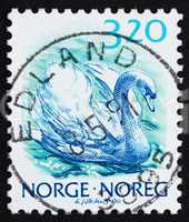 Postage stamp Norway 1990 Mute swan, Cygnus Olor