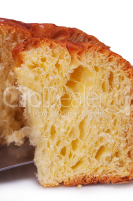 sweet bread sliced closeup