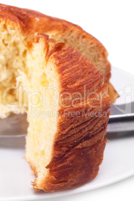 sweet bread sliced closeup