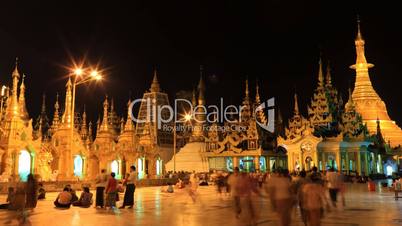Shwedagon Pagoda night timelapse
