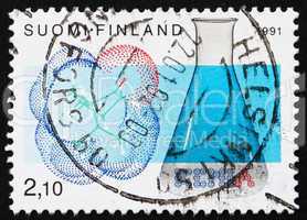 Postage stamp Finland 1991 Finnish Chemists? Club