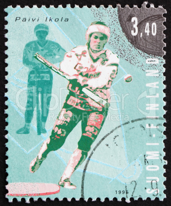 Postage stamp Finland 1995 Paivi Ikola, Pesapallo Player