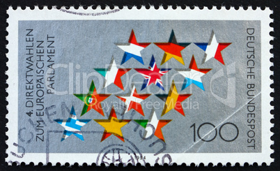 Postage stamp Germany 1994 Stars and Flags of EU
