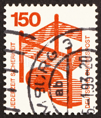 Postage stamp Germany 1972 Fenced-in open manhole, Accident Prev