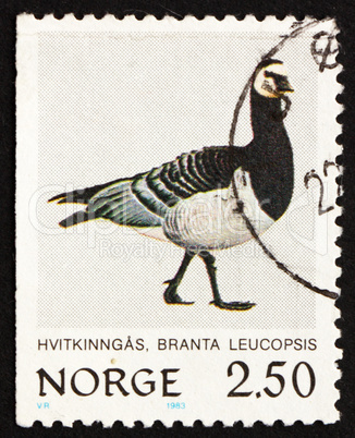 Postage stamp Norway 1983 Barnacle Goose, Branta Leucopsis, Bird