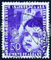 Postage stamp Italy 1937 Child Giving Salute