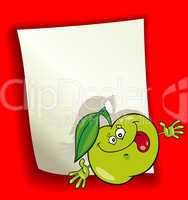 cartoon design with green apple