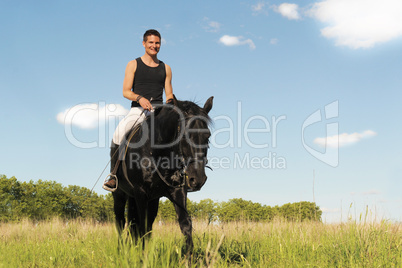 young man and horse