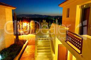 Sunset and the luxury villas, Pieria, Greece