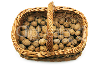 Wicker basket with nuts