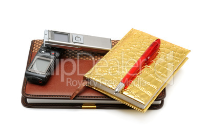 Dictaphone notepad and ballpen
