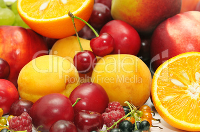 fruits on a white background