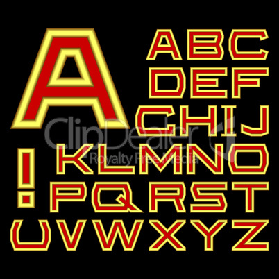 English alphabet.
