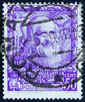 Postage stamp Italy 1938 Leonardo da Vinci, inventor, scientist