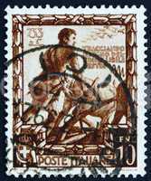 Postage stamp Italy 1938 Romulus Plowing a Furrow