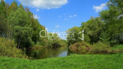 spring landscape of small rivers.