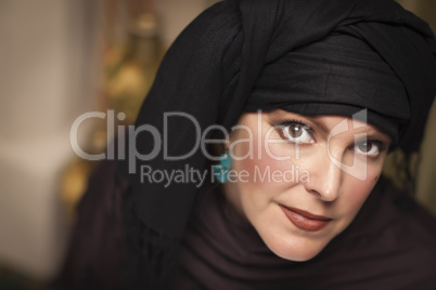 Beautiful Islamic Woman Wearing Traditional Burqa or Niqab