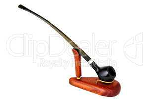 Smoking pipe on stand, isolated