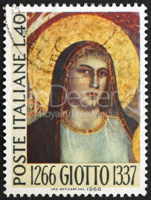 Postage stamp Italy 1966 Madonna, by Giotto, painter