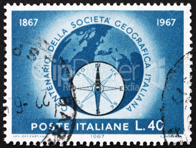 Postage stamp Italy 1967 Globe and Compass Rose