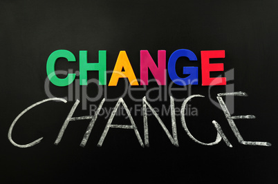 Change - word made of colorful letters