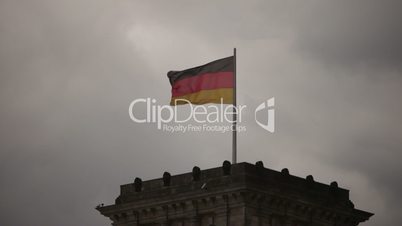 German Flag (Fahne) in the Sky with cloud Dynamic and Wind in 1080p FullHD