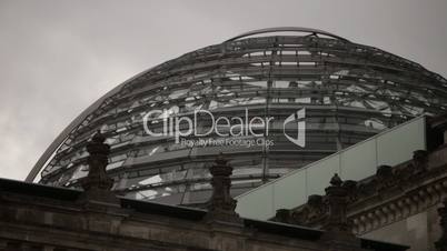 Tourists in glass dome (Reichstagskuppel) on the Reichstag Building Berlin (Bundestag) in 1080p FullHD Timelapse, famous landmark in Berlin, Germany and housing the German goverment