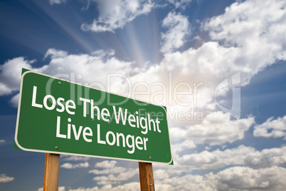 Lose The Weight Live Longer Green Road Sign