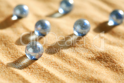 Glass Balls In Sand