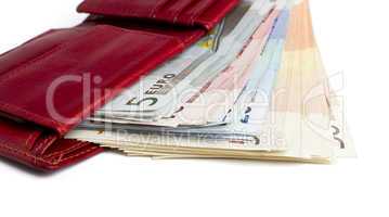 many banknotes in wallet