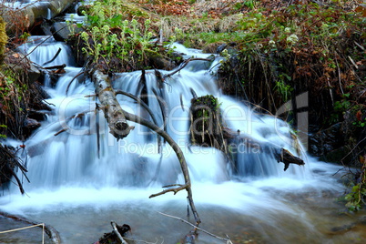 waterfall in the mountains