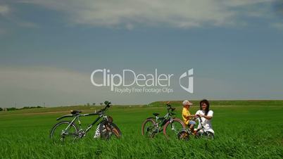 Family On Bicycle